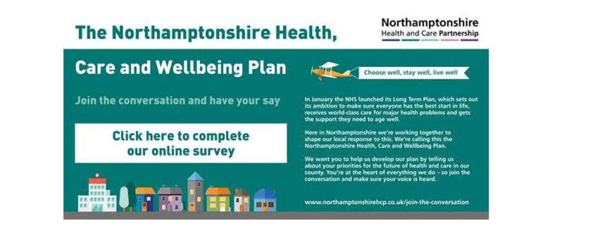 Image for the Northamptonshire Health, Care, and Wellbeing Plan Online Survey